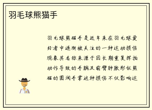 羽毛球熊猫手